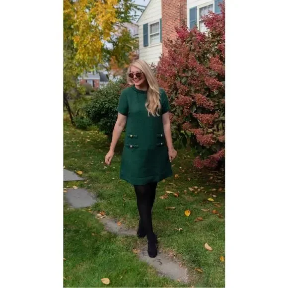 Tuckernuck NWT Jackie dress green tweed XXL - threedaughtersproperties.com